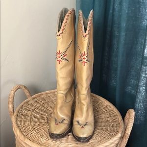 🐴🐴Vintage Cowboy Boots high heel whipstitc…